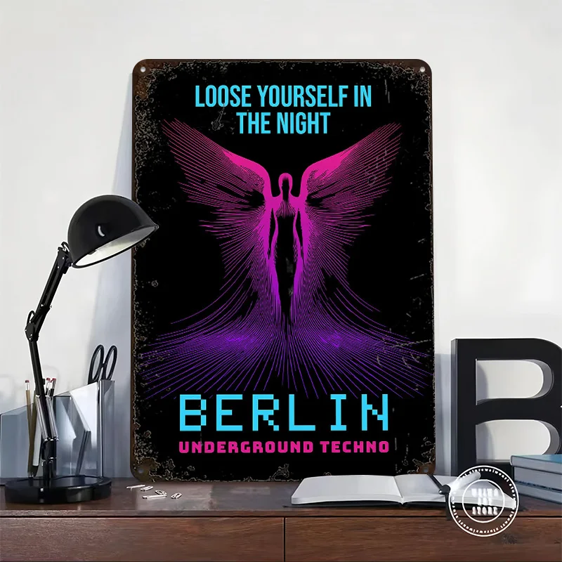 Berlin Underground Techno Music DJ Life Poster Customized Vintage Metal Signs Wall Art Retro Tin Plaque for Wand Deko Home Decor