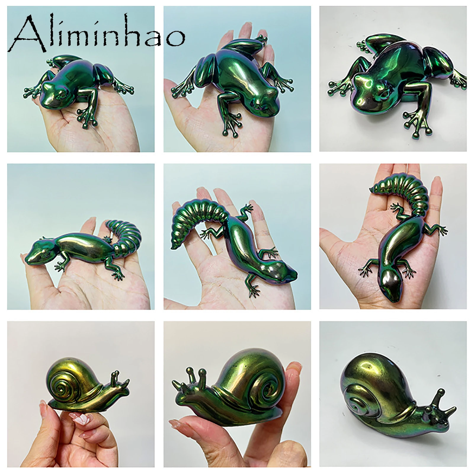 M0054 Resin Molds Easter 3D Frog Lizard Snail Small Animal Ornaments Silicone Mold for Decoration Home