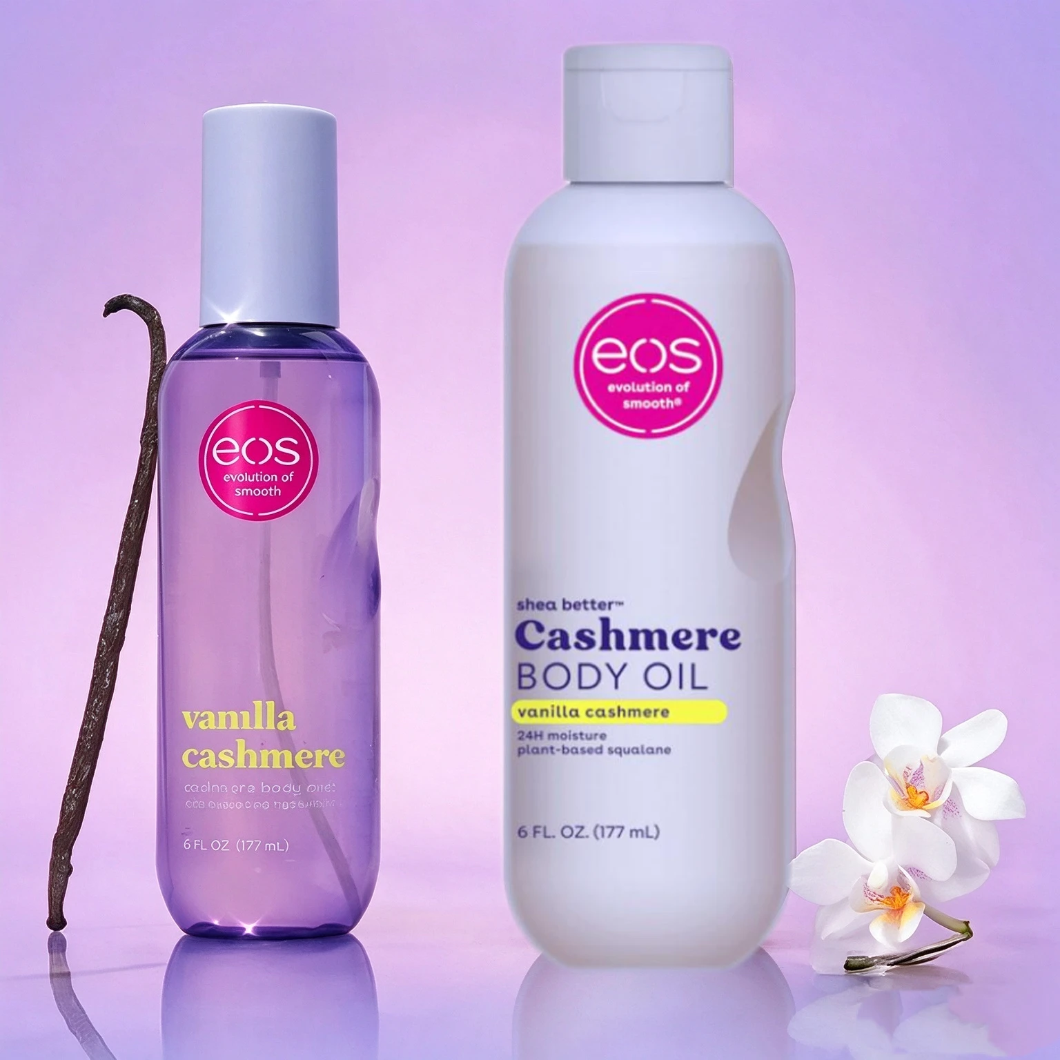 EOS Cashmere Spray Vanilla Flavor Brand Shea Better Cashmere Body Oil 24 Hour Plant-Based Squalane Smooth Dry Skin Body Care Set