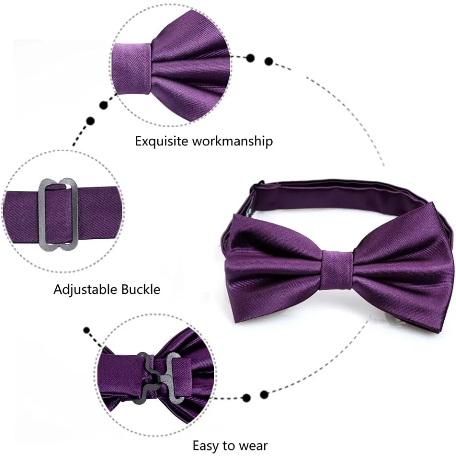 مجموعة ملابس رسمية أنيقة للرجال تتضمن ربطة عنق سهرة وجيب مربع وأزرار أكمام مثالية لمناسبات BlackTie وحفلات الزفاف والجل