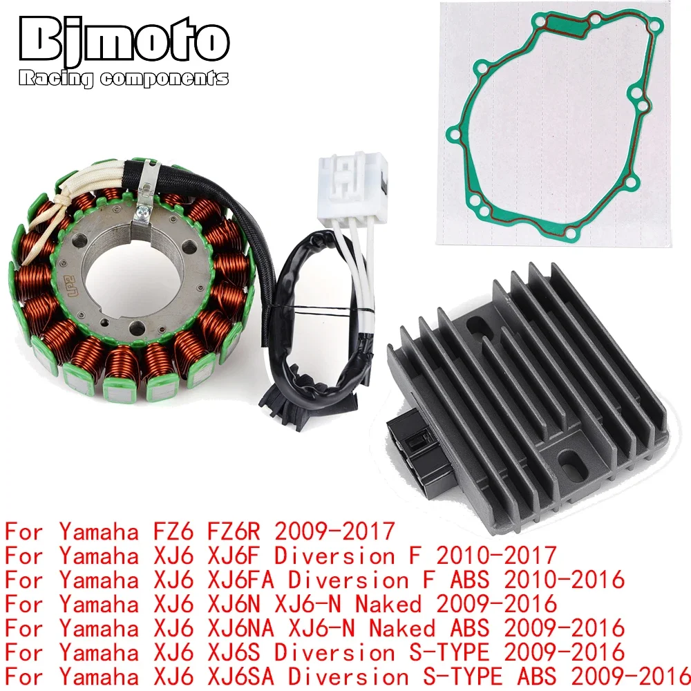 

Engine Stator Coil+Voltage Regulator rectifier For Yamaha FZ6 FZ6R XJ6 XJ6FA XJ6S XJ6SA Diversion F S-TYPE ABS 2016 With Gasket