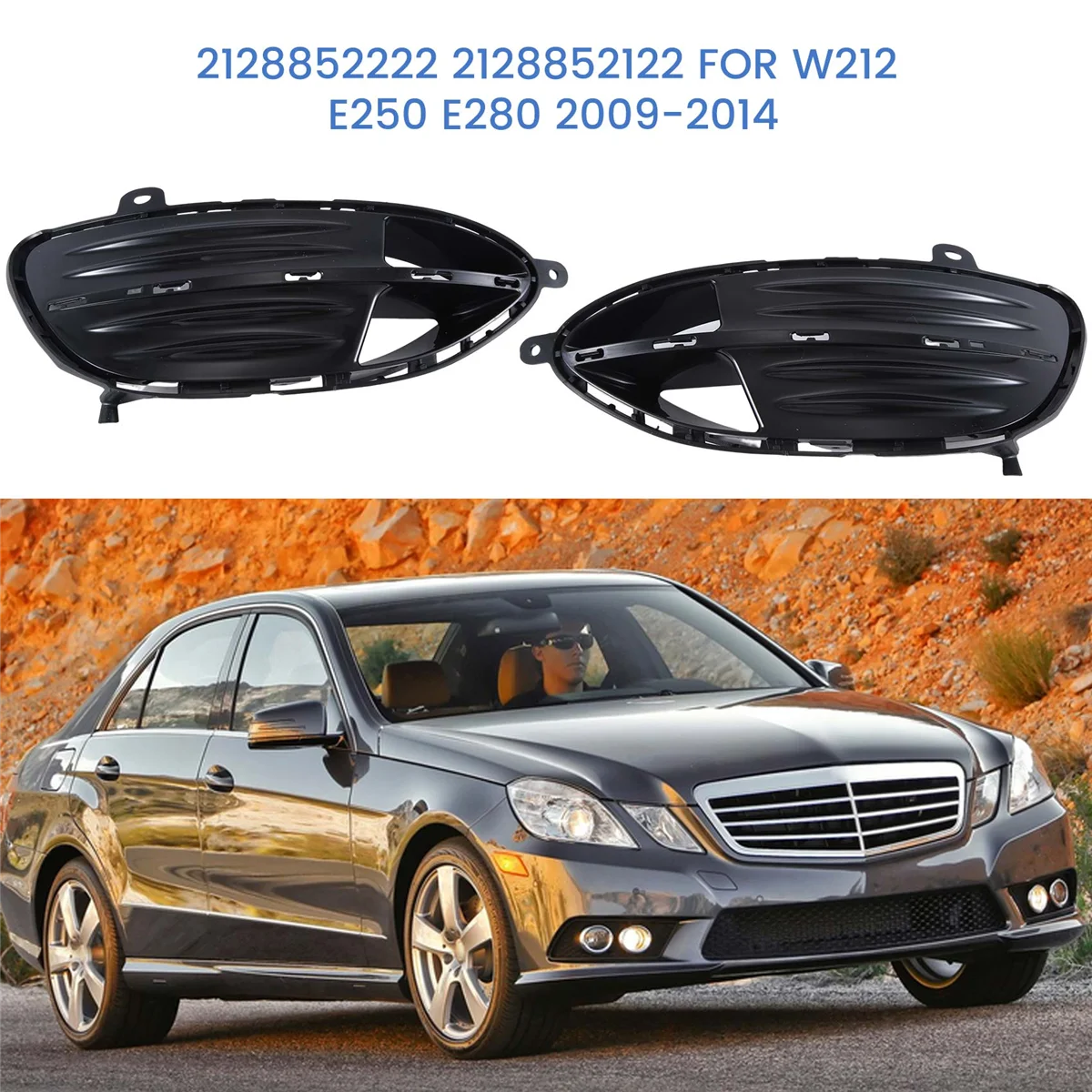 2128852222 2128852122 Fog Lamp Frame Front Bumper Grille Automobile for Mercedes-Benz E-Class W212 E250 E280 2009-2014