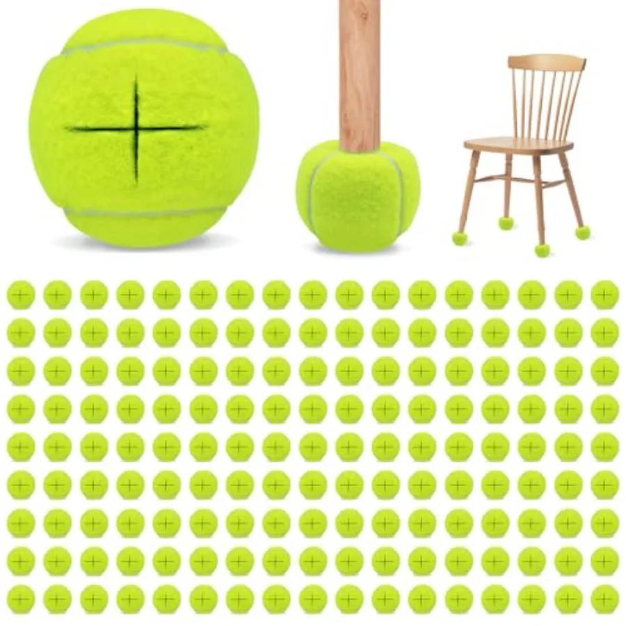 120 Pack Precut Tennis Balls Bulk for Chairs2.5inch Tennis Ball Chair Leg Covers for Furniture Feet Protection​ Ball for Classr