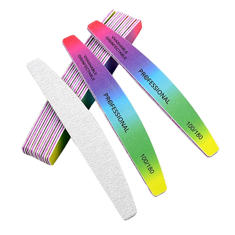 1 ชิ้น Professional เล็บไฟล์บัฟเฟอร์ขัด Accesorios คู่ไฟล์เล็บ 100/180 กรวดเล็บไฟล์เล็บเครื่องมือดูแล