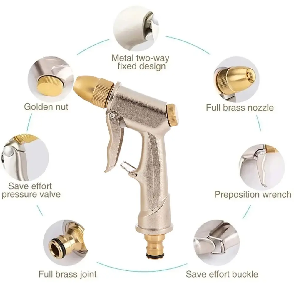 ارتفاع ضغط حديقة رذاذ الماء وسائط رذاذ قابل للتعديل تنظيف قوي خرطوم المياه النفاثة سبائك الألومنيوم كفاءة