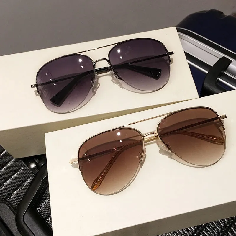 1pc aviador moda cara grande conducción montar elegante moda personalidad gafas de sol para hombres