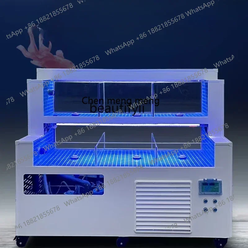 cn8617 ssSeafood Tank Mobile Seafood Pool Restaurant Fish Tank Commercial Seafood Pool Refrigerator Integrated Fish Tank