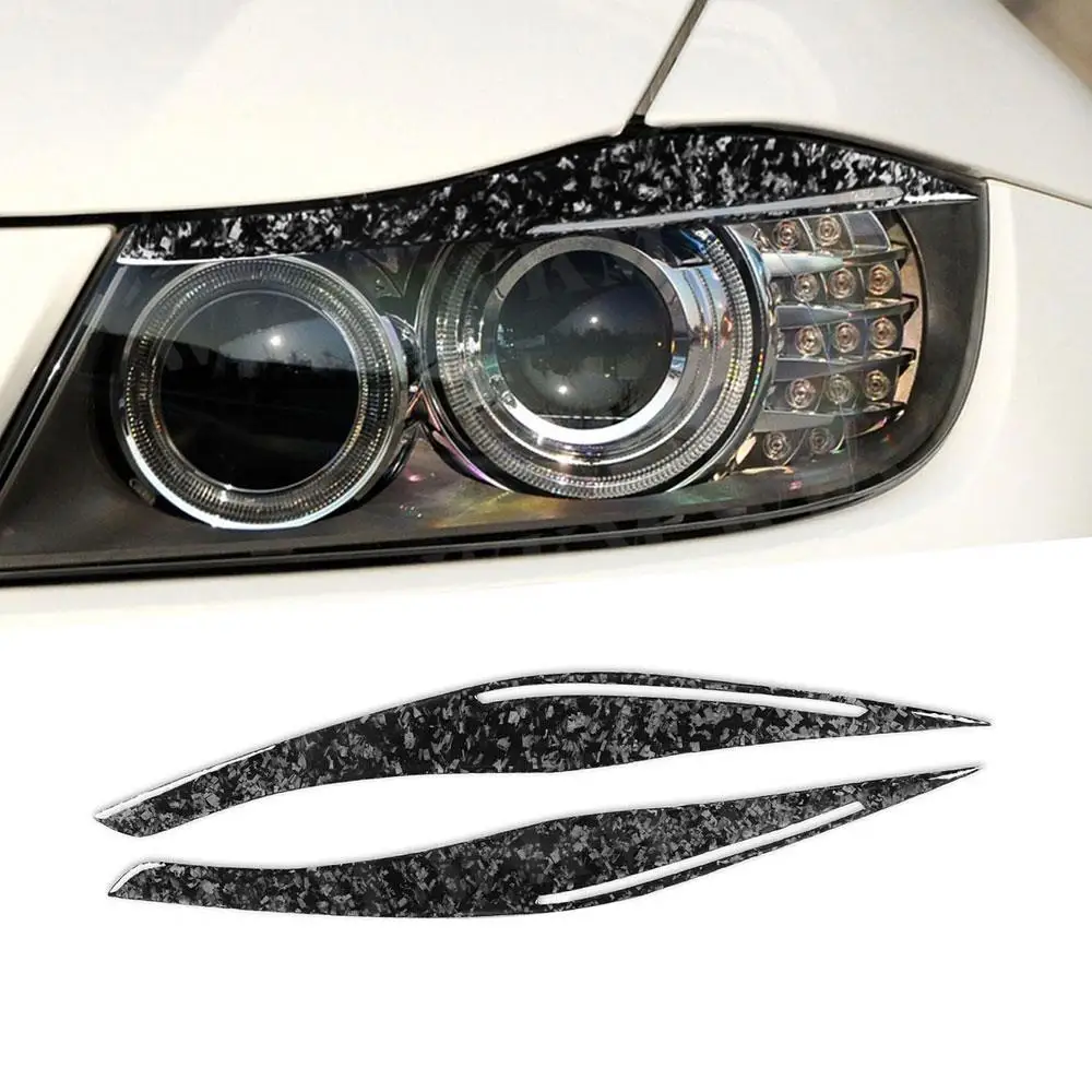 

2PCS/Set Front Lamp Eyebrow Headlight Covers Forged Carbon for BMW 3 Series E90 318i 320i 325i 2009-2012 Front Lamp Eyelids