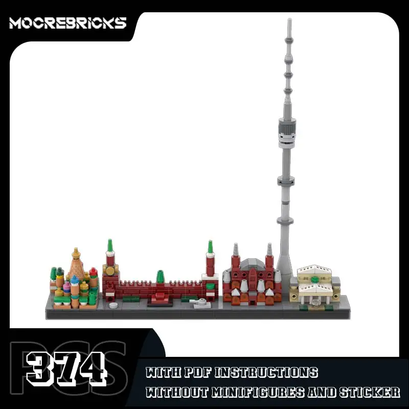 Advanced MOC Building Block Toys Sets Architecture Series Moscow Skyline Model Creative Bricks Puzzle Gifts For Childrens Adults