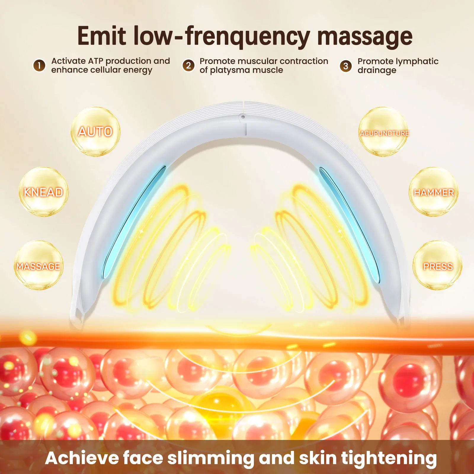 Ems dispositivo de levantamento facial elétrico 6 modos aperto endurecimento queixo massageador facial amassar baixa frequência rosto beleza máquina ferramenta