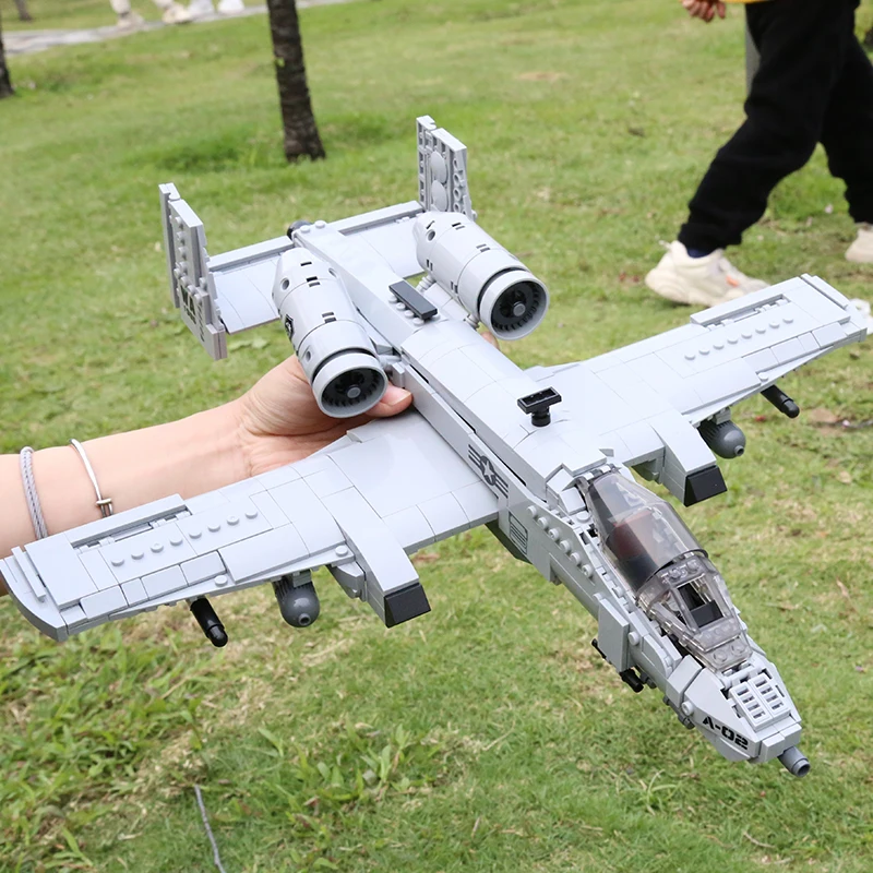 US Military A-10 Fighter Building Blocks Arms Vehicle Model New Type Armored Thunderbolt II Plane Bricks Boys Toys