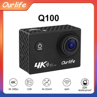 Ourlife Q100 WiFi Action Camera 4K 12MP 30M Waterproof 4x Zoom 2.0\