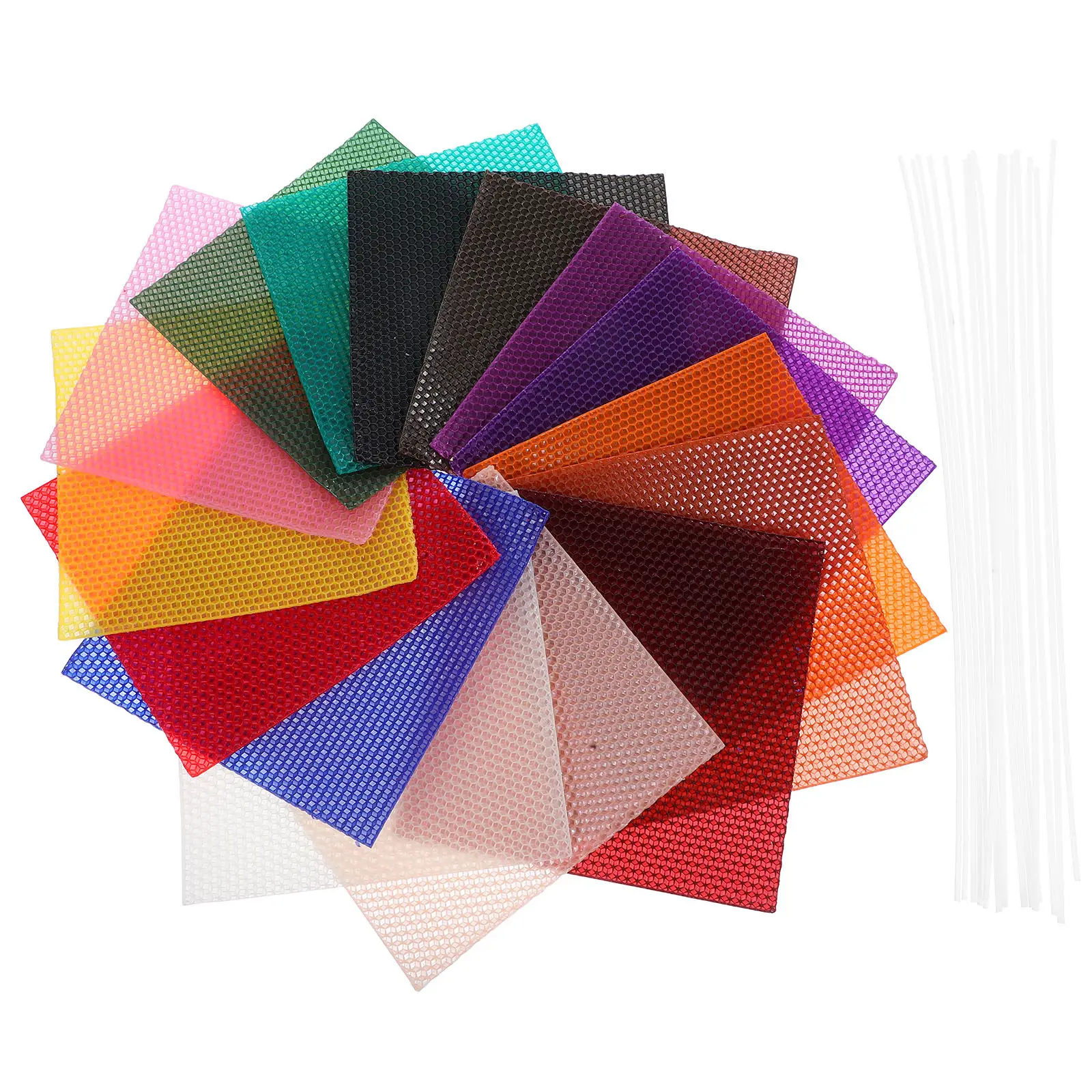 1セットの蜜蝋シート。ハニカム模様で、簡単に巻いて使える。パ - Beeswax Sheet Roll のレビューと価格