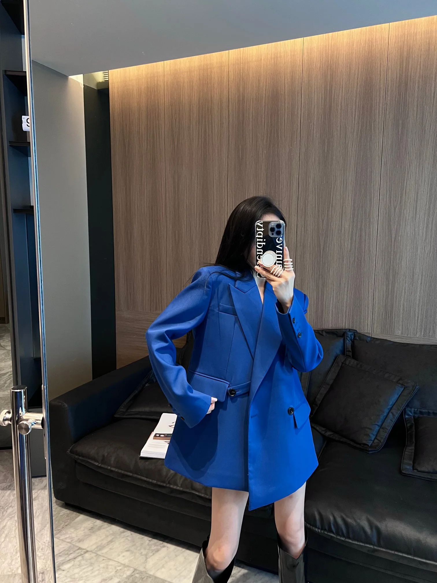 

SepSIX Early Spring Asymmetric Plaid Simple Atmosphere Design Commute Women's Suit Jacket Long Sleeve Ladies Premium Fashion