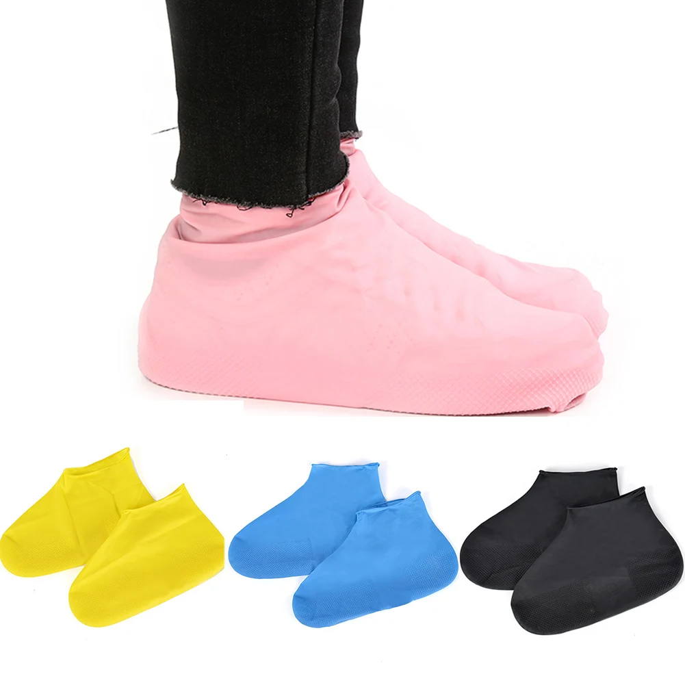 1 Pairs Rain Boots Reusable Latex Waterproof Shoes Covers Slip-resistant Rubber Rain Boots Outdoor Rainy Days Shoes Accessories