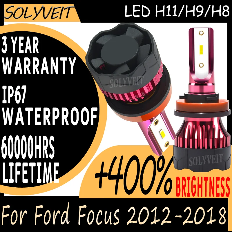 

No Bright Spots LED H11 3-Year Guarantee Worry-Free Purchase Low Beam Bulbs For Ford Focus 2012 2013 2014 2015 2016 2017 2018