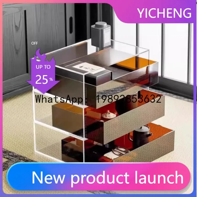 

PYJ jewelry Wenwan display cabinet tempered glass storage box dustproof desktop walnut tea set