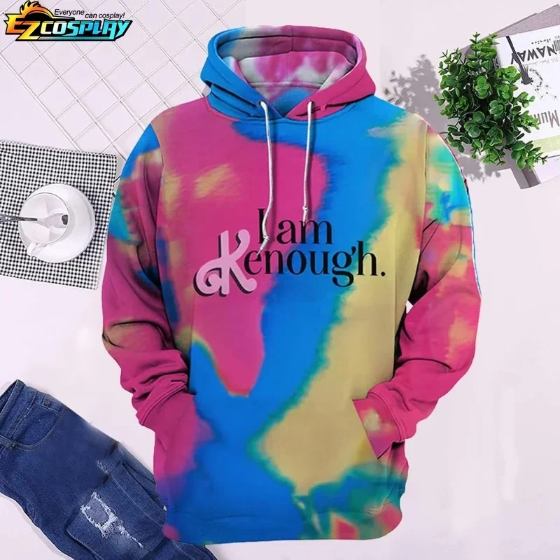 I Am Kenough Felpa con cappuccio unisex Abbigliamento casual Felpa con cappuccio Manica lunga Donna Uomo Felpa da film Moda