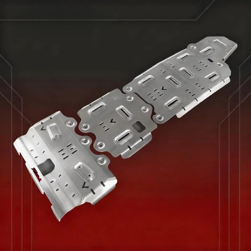 LC250-2.4T 8mm Engine Chassis Aluminum Alloy Skid Plate Natural Aluminum Finish Original Hole Position