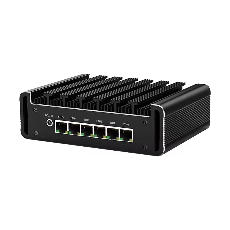 6x2.5G 12th Gen Firewall Router Intel N100 i226-V Fanless Mini PC DDR5 NVMe RJ45 COM Industrial Computer pfSense OPNsense PVE