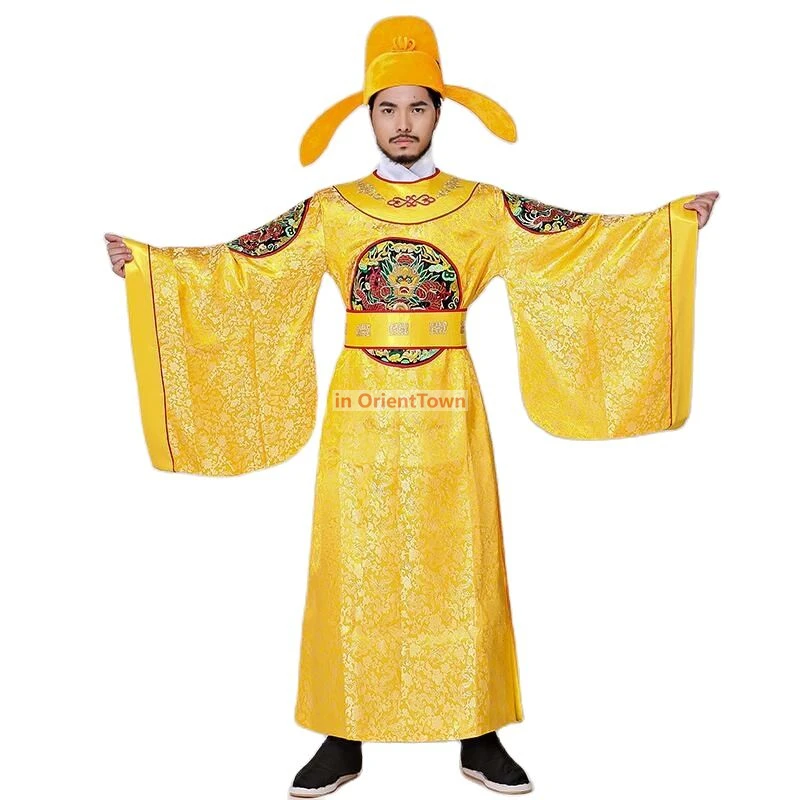Drama Film TV Performance Kleid Hanfu männlich chinesische alte Kaiser Kostüm bestickt Gold Drachen Robe
