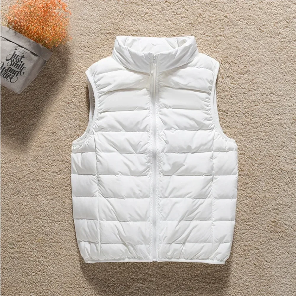 Ultralight Down Vest Jacket For Women 2023 Autumn Winter 90% White Duck Down Vest Coat Sleeveless Lightweight Warm Waistcoat