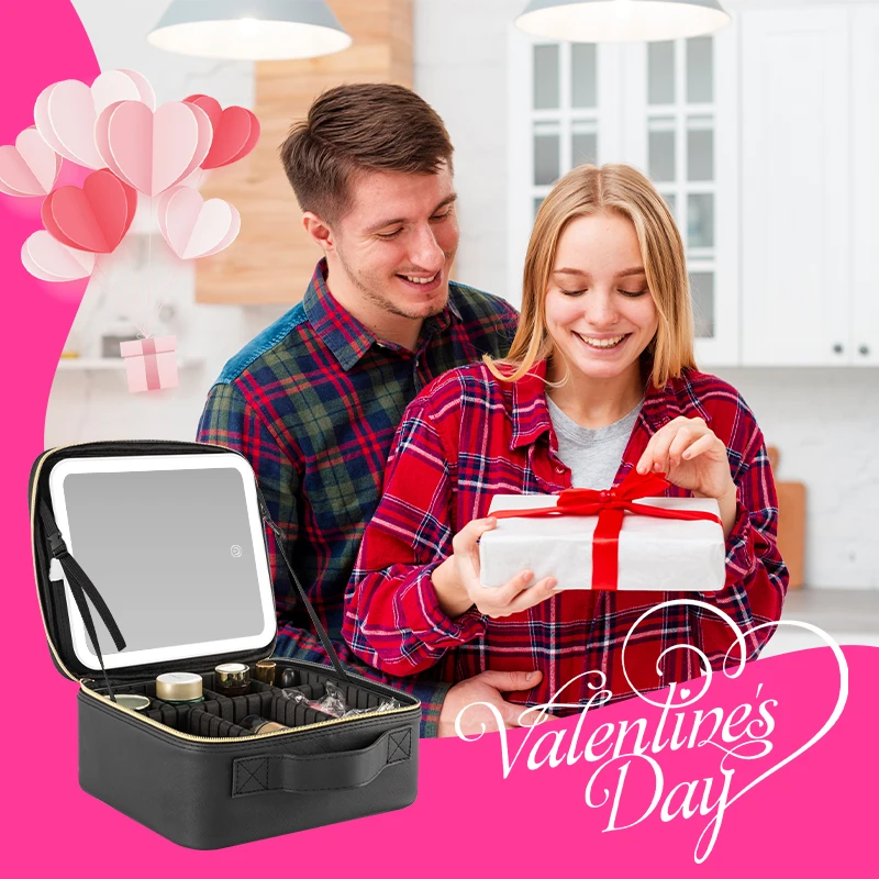 مرآة زينة قابلة للتعتيم بثلاثة ألوان مع تحكم باللمس، مرآة قابلة للفصل وبطارية مدمجة للمكياج، بدون حلقة أجهزة ​