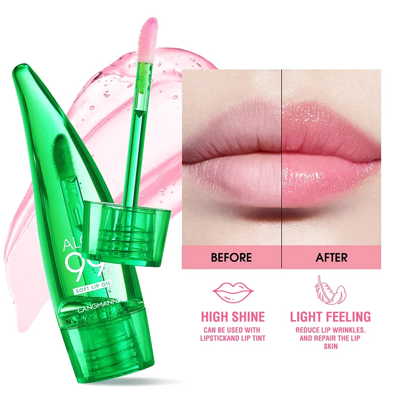 Lápiz labial de Aloe Natural, bálsamo labial hidratante, tinte labial de Color resistente al agua, brillo de larga duración, cambiable, aceite labial