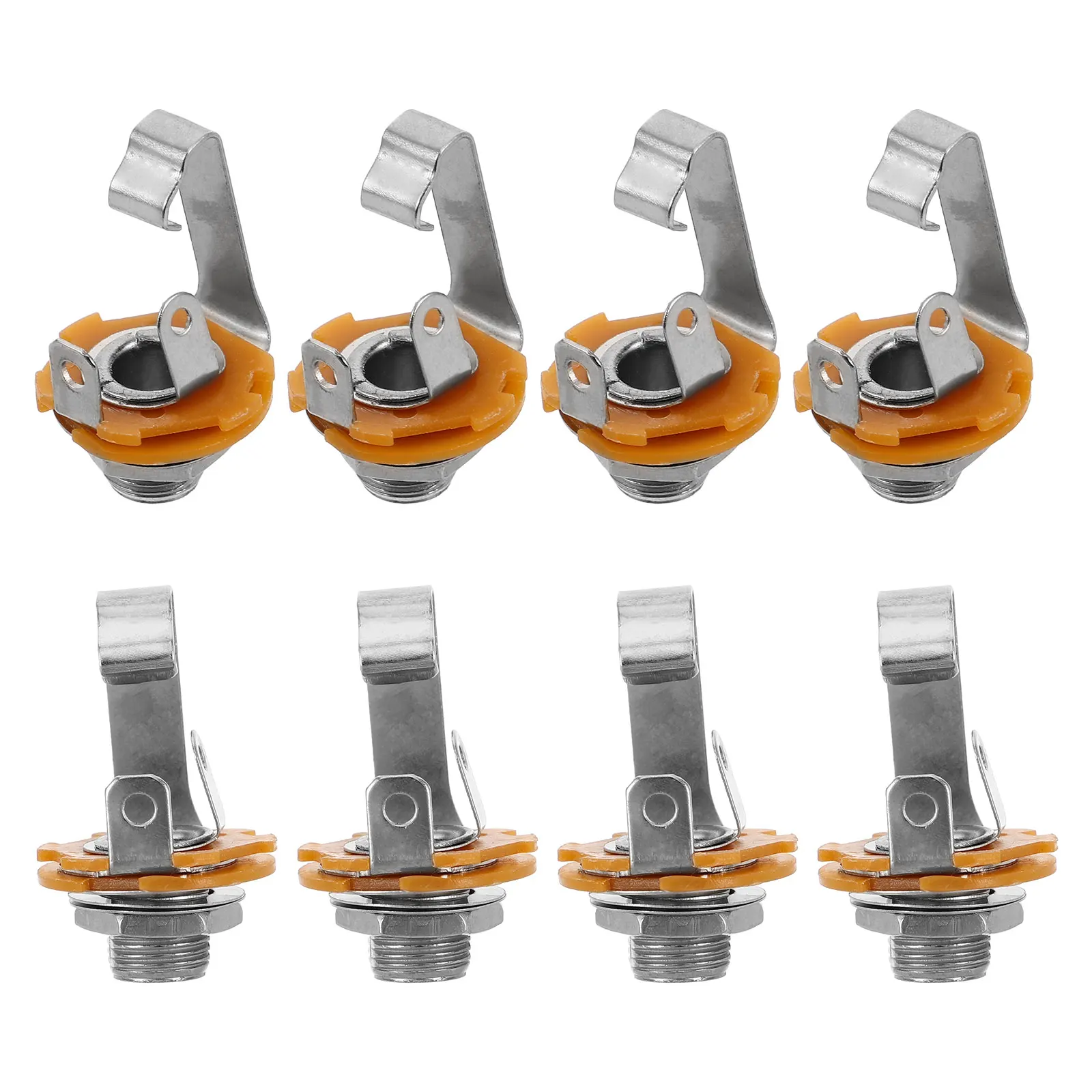 

8Pcs 635mm Mono Audio Socket Guitar Panel Mount Jack Adapter Clear Sound Microphone Holder Metal Connector Electric Guitar Parts