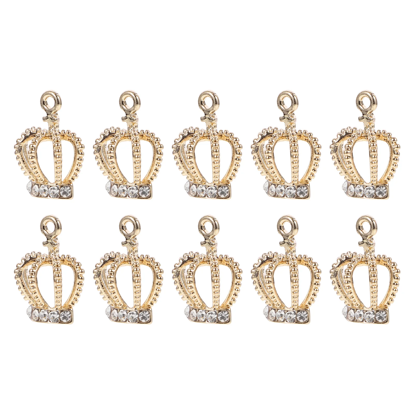 

10 Pcs Crown Pendant Accessories DIY Alloy Accessory Charms Jewelry Making Mini Decor Parts Child