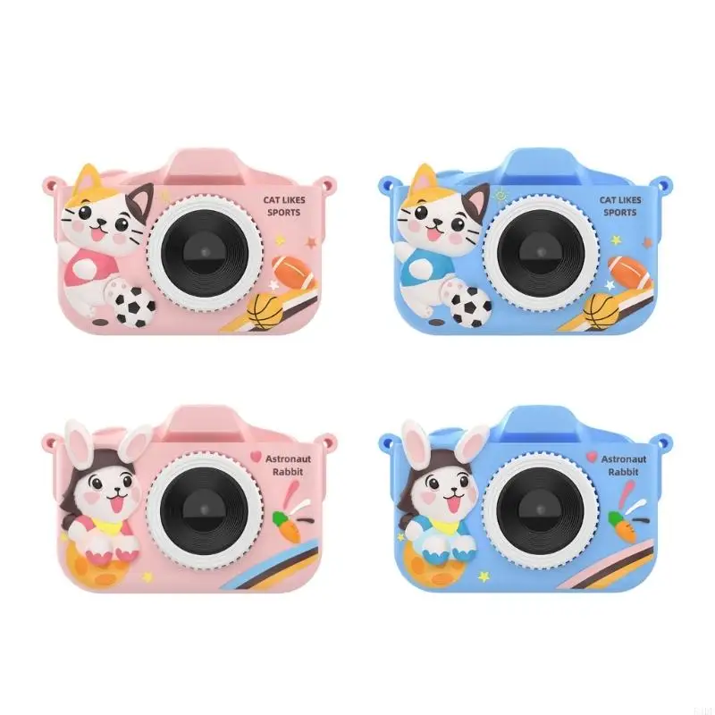 

54DF Interactive Learning Camera For Kids Built In Educational Games 2.0 Inch IPS Display 28 Fun Photo Frames Durable Silicone