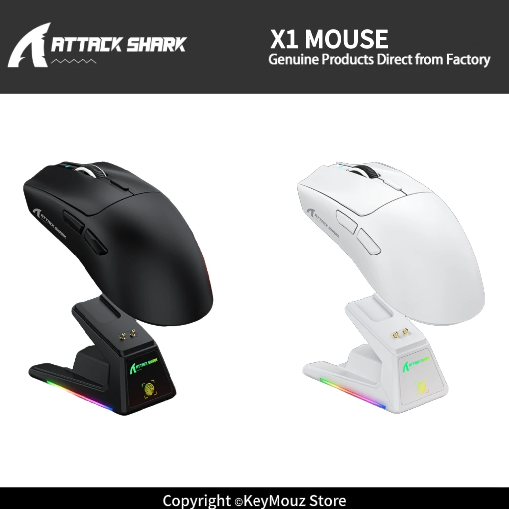 attack-shark-x1：トリモード対応ワイヤレスゲーミングマウス。磁力充電ドック、rgb、paw3395proセンサー、40k-dpi、超軽量設計。pcゲーマー向け。