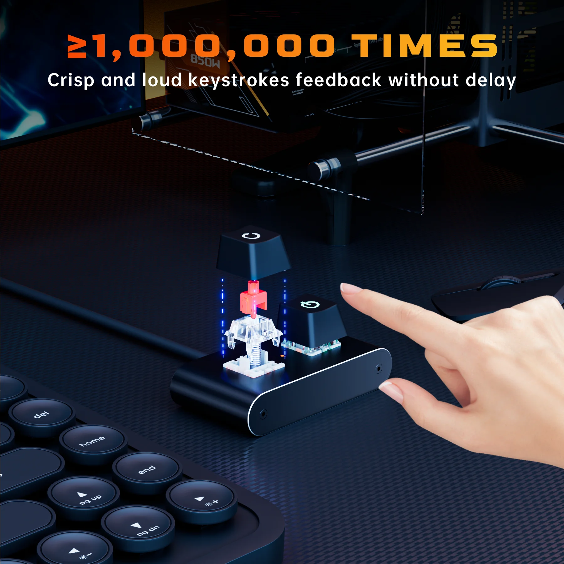 Sakelar Daya Desktop Mekanis 2M Sakelar Komputer Mulai Eksternal Tombol Nyala/Mati dan Reset Kabel Ekstensi Sakelar Tombol Daya PC