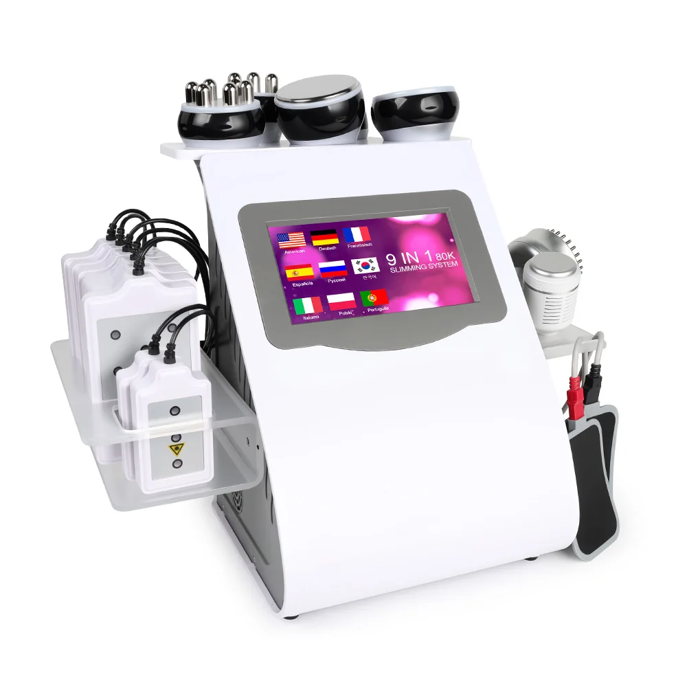 80K 9 in 1 Ultrasonic Cavitation RF Beauty Machine Multipolar Body Contouring Device Skin Firming Smoothing Personal Equipment view 3