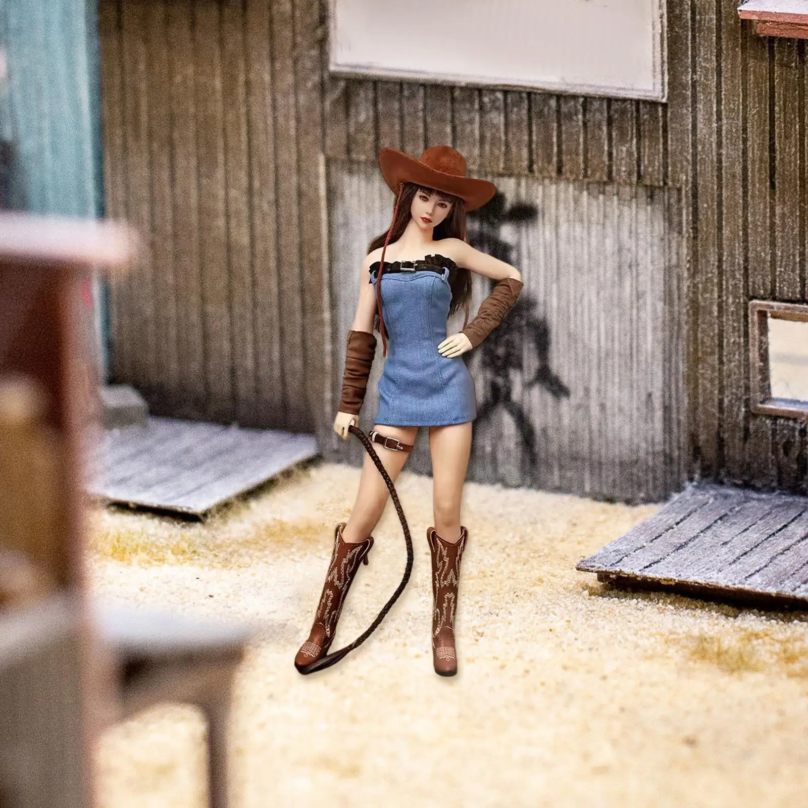 

1/6 Scale Female Figure Clothes Outfit Action Figures Clothing Cowboy Boots