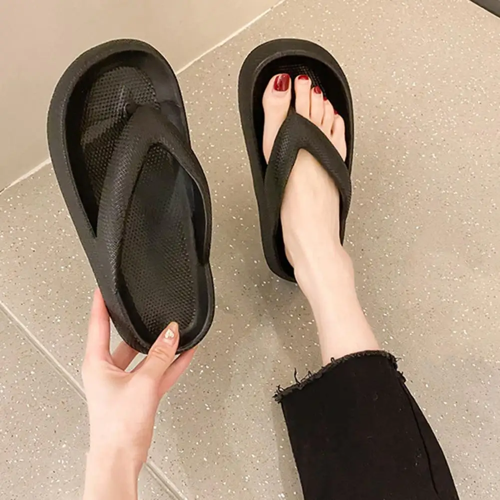 Women's Flip Flops Thick Platform Open Toe Anti-slip Flat Heel Soft Sole Summer Women Super Light Cloud Slippers Women's Shoes