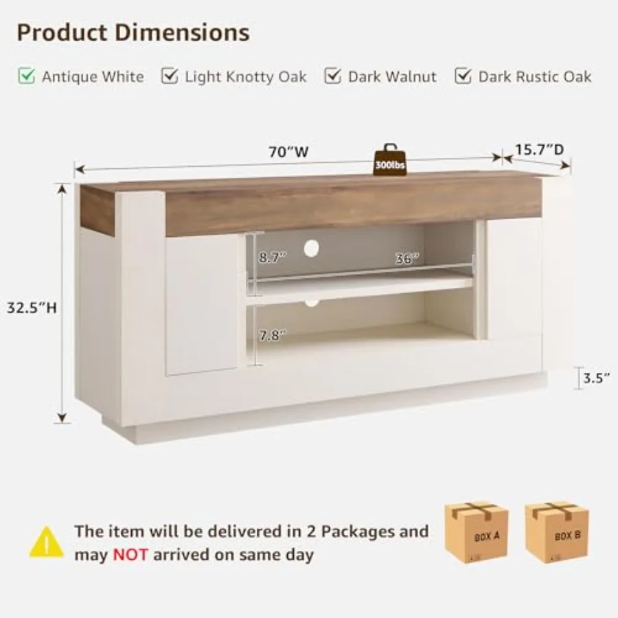 for 80 TV, Thick Block Media Console: living room use, solid wood, walnut finish, scratch-resistant surface