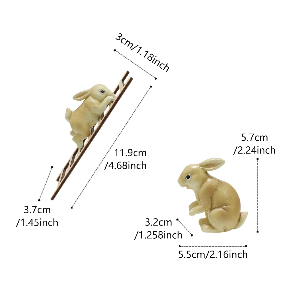 2PC/Rabbit Climbing Stairs - Outdoor Garden Garden Bonsai Statue - Home Decoration Statue - Easter Gift