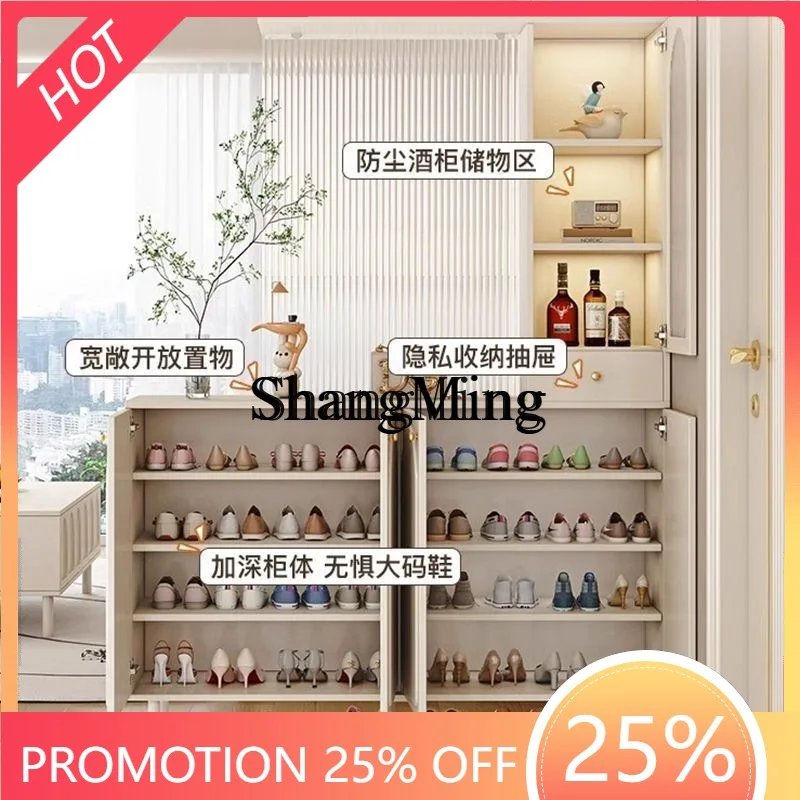 FG good-looking  solid wood ecological board cream wind porch shoe cabinet household partition screen double-sided cabinet
