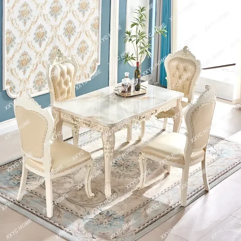 XXstyle dining table and chair combination solid wood, economical modern simple household small apartment