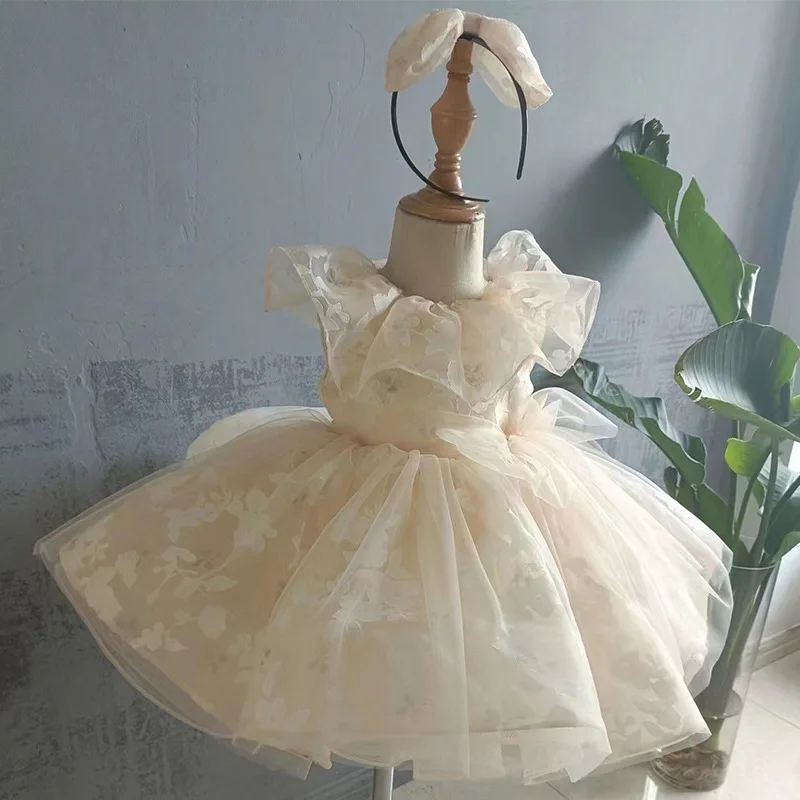 

Girl Princess Big bow Dress Infant Toddler Child tutu Vestido Party Pageant Birthday Ball Gown Wedding dresses