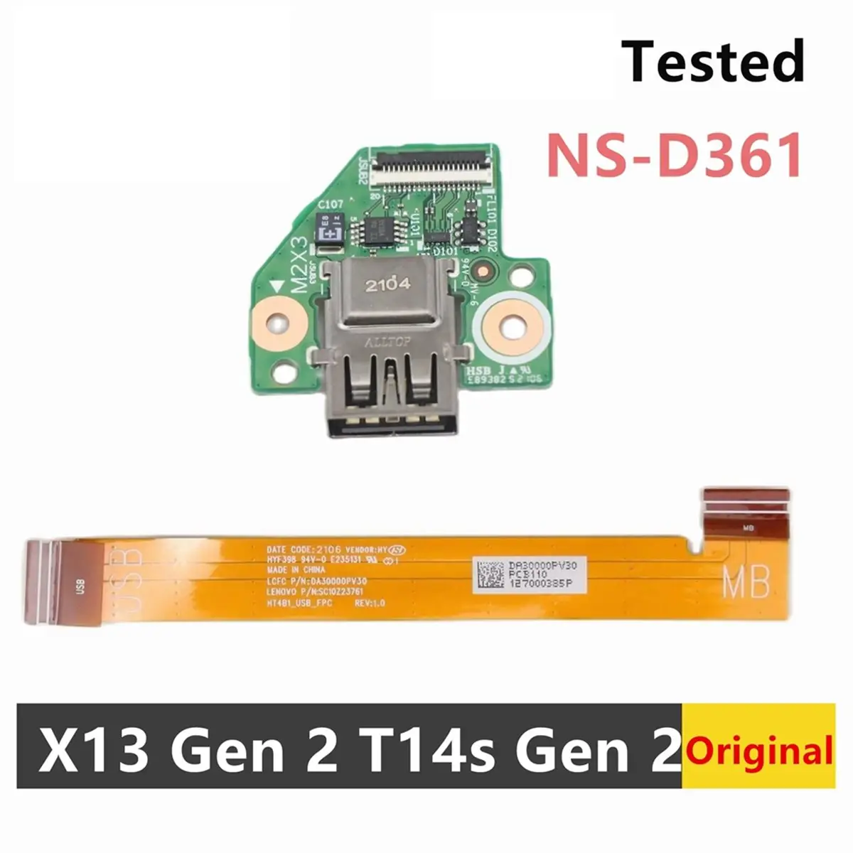 a89z-for-x13-gen-2-t14s-gen-2-usb-board-with-cable-5c50z44734-ns-d361-5c11c12509-da30000pv20