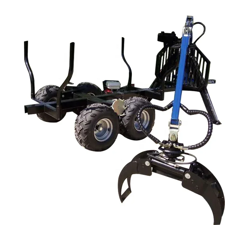 Hot Sale ATV Hydraulic Farm Car Wagon  Trailers with 4WD Remote Control Winch  Forestry Equipments