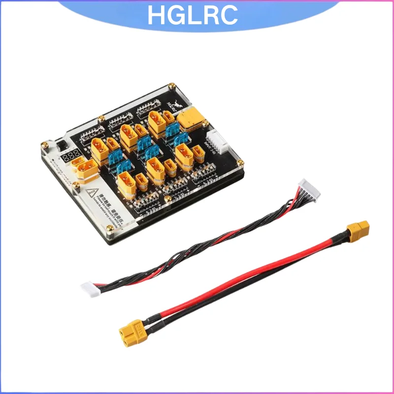 HGLRC Thor Pro 6-Port-Balancer-Ladeplatine 40A, XT60 XT30 Stecker für 2-6S LiPo-Akku Entladung & Paralleles Laden
