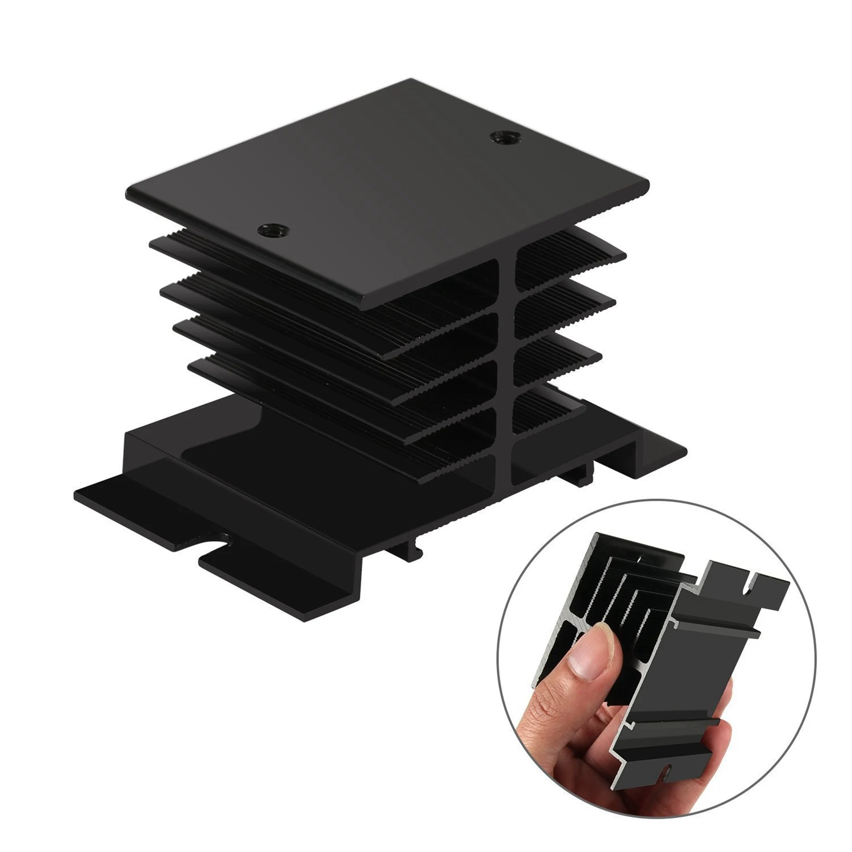 ABCA-Solid State Relay Heat Sink,6PCS Aluminum Heatsink PID Temperature Controller Heat Sink For SSR-10,25,40A