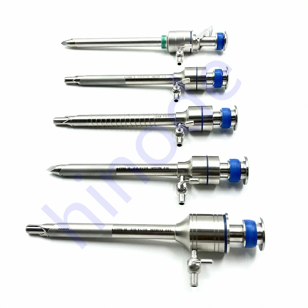 Medical  Surgical 5mm 10mm Laparoscope Laparoscopy Laparoscopic Reusable Trocar Magnetic Cross Spring Press Type Safety Screw