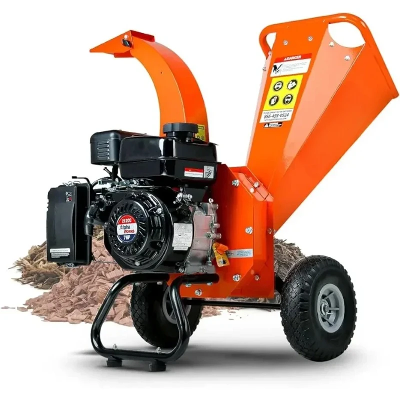 Mini Wood Chipper Shredder Mulcher Heavy Duty 7HP Compact Design 3