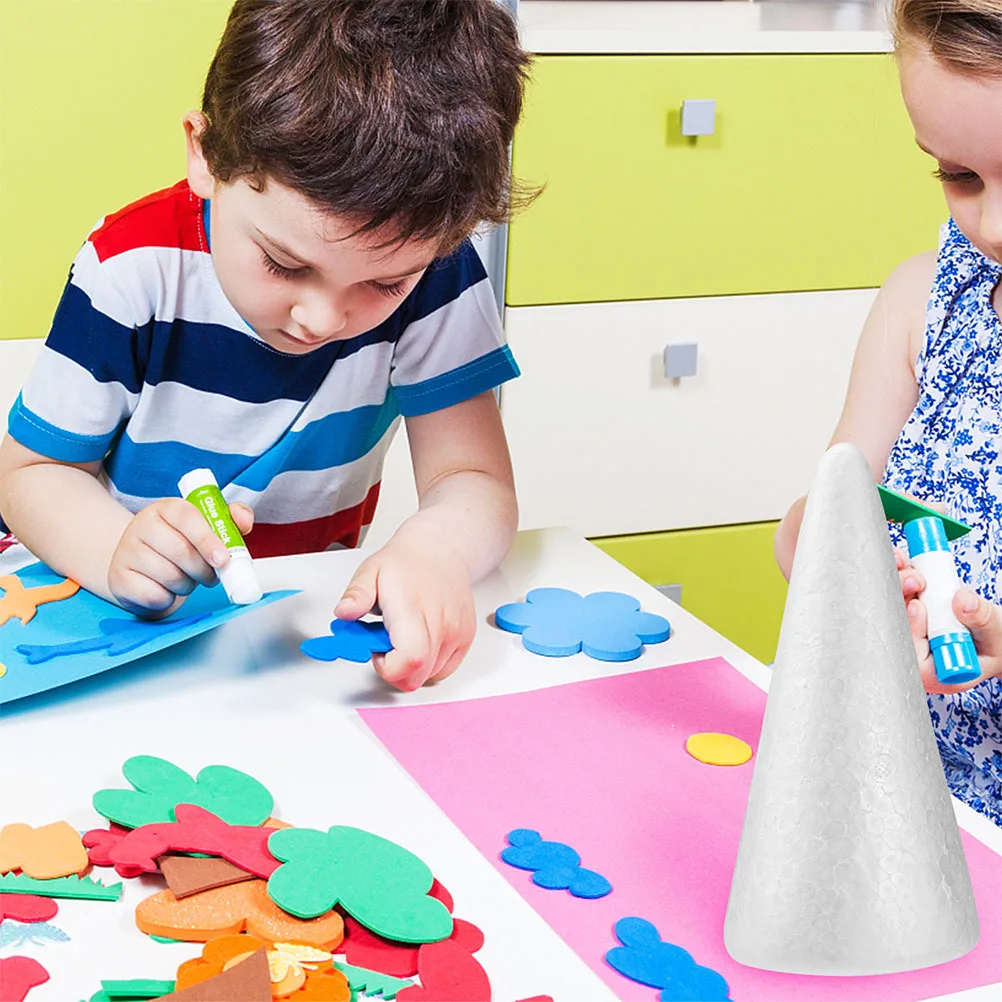 

20Pcs Children's DIY Foam Cones Polystyrene Safe Craft Supplies for Xmas Tree Floral Arrangements Birthday Party Decorations