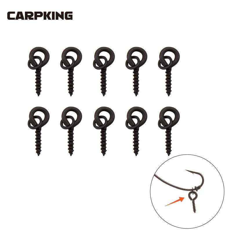 

10pcs Carp Fishing Boilies Screw Stopper Ring Swivel D-Rig Terminal Bait Holder Fishing Hook Carp Fishing Accessories