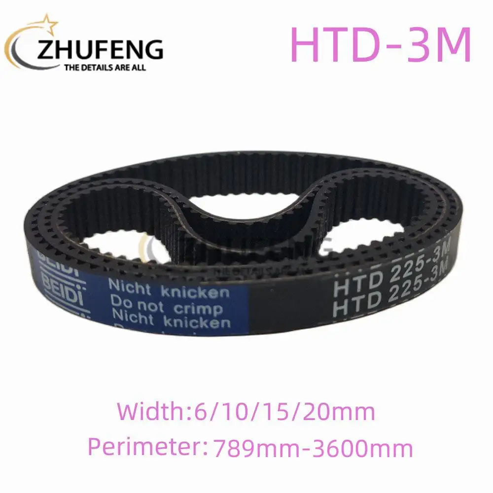 

ZHUFENG HTD 3M Rubber Annular Synchronous 3mm Pitch Length Belt Bandwidth 6、10、15、20mm Perimeter 789mm-3600mm